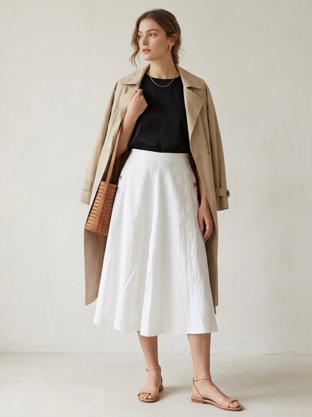 Reformation 100% Linen Button Side Pocket Maxi Skirt - Picture 9 of 9